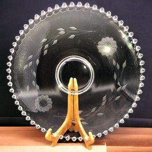 Rare Candlewick Corn Flower etched Hughes14" Hostess Plate